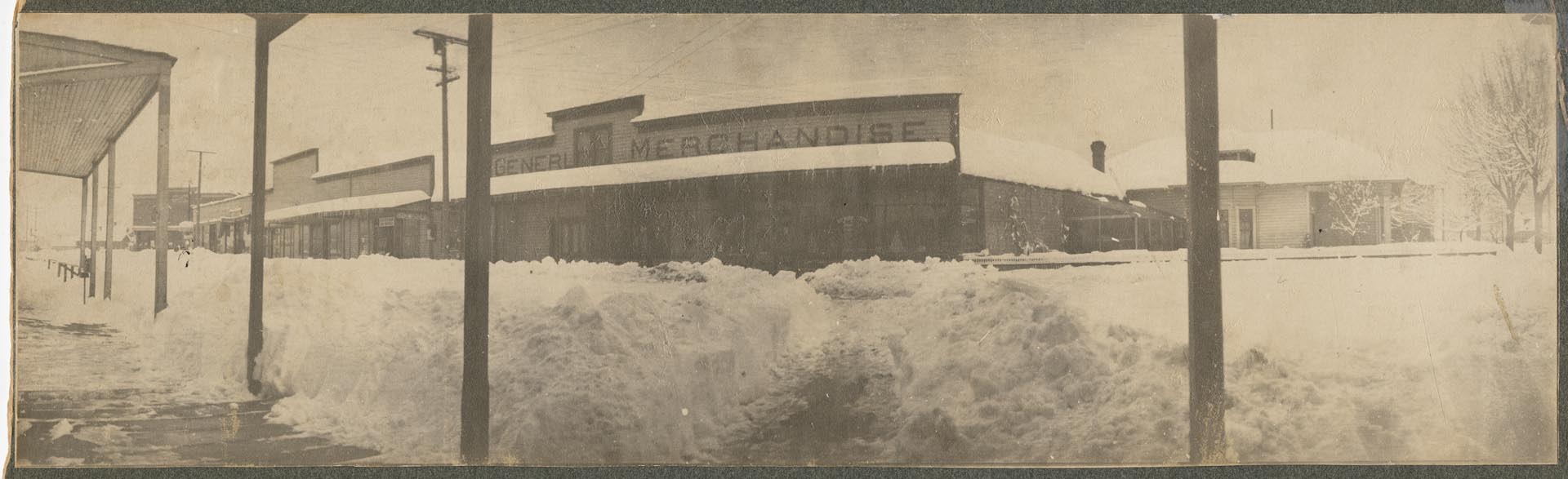 Image of B.F. Middleton grocery in the snow, Seattle, February 1916