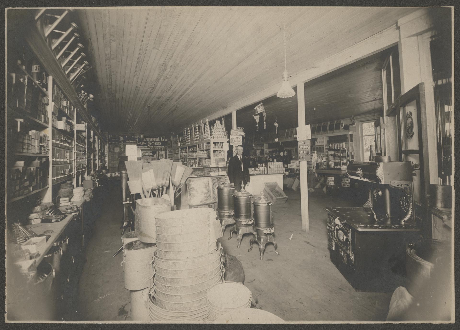 Image of Interior of the B.F. Middleton general store in South Park, Seattle, circa 1895