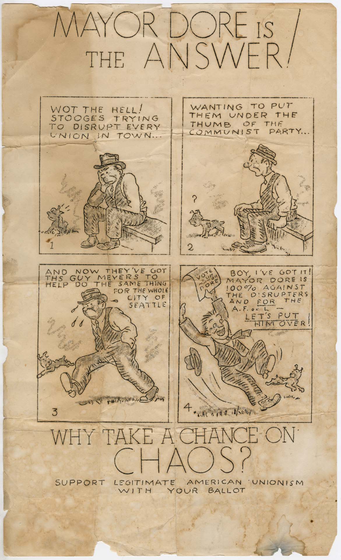 Image of Poster supporting John Dore for Mayor, circa 1936