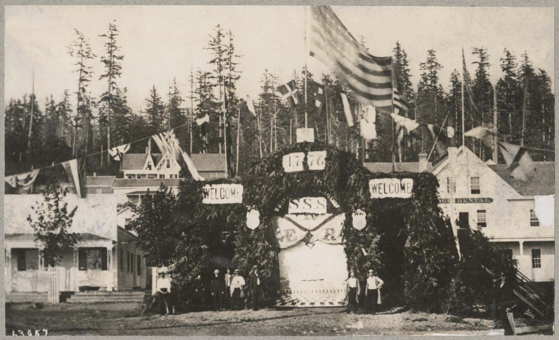 Image of Seattle's first July 4th celebration, 1865