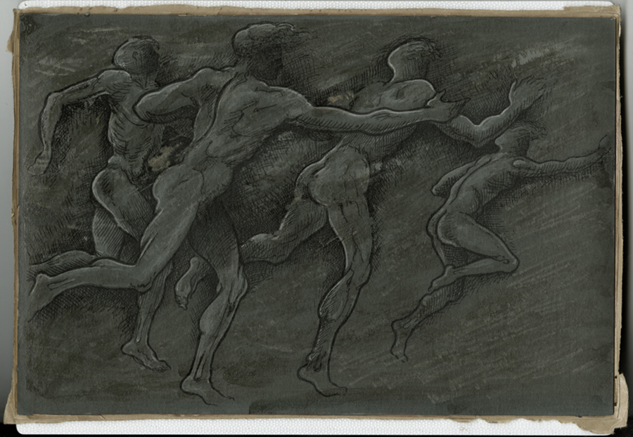 Image of Untitled tempera and ink painting by Richard Bennett, 1920-1960