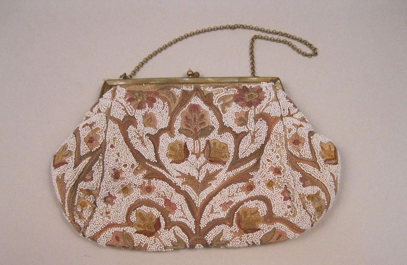 Image of Embroidered and beaded purse, ca. 1910