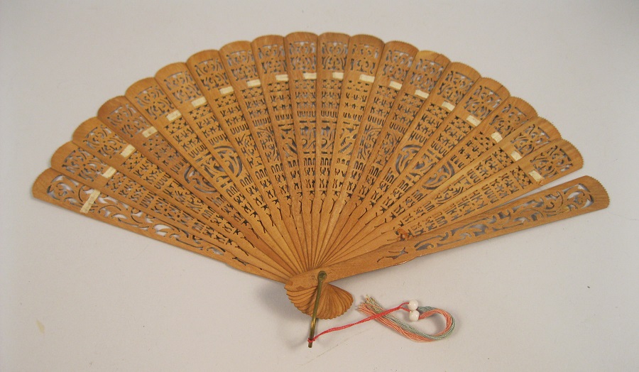 Image of Carved wooden fan, ca.1890-1910