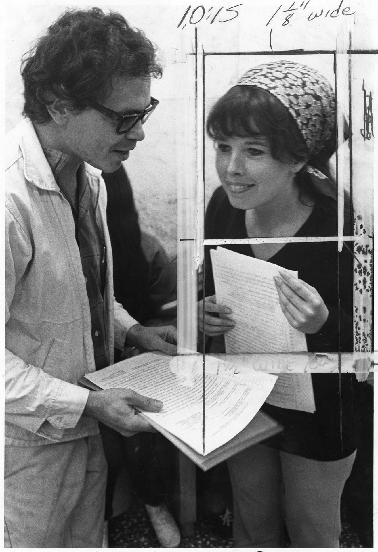 Image of Ramona Bennett and Hank Adams during trial on Native fishing rights, Tacoma, September 1970