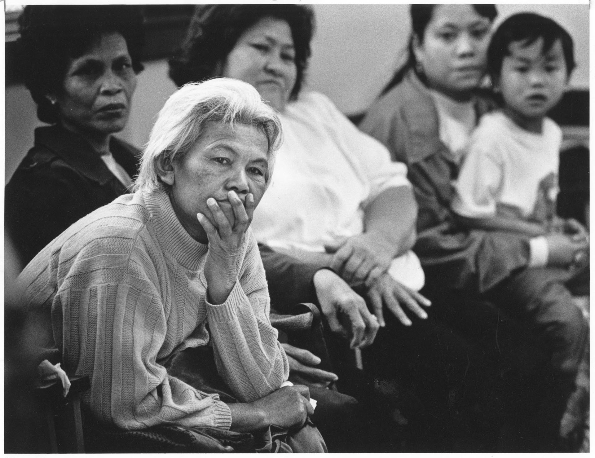 Image of Cambodians refugees at community center, Seattle, January 30, 1989