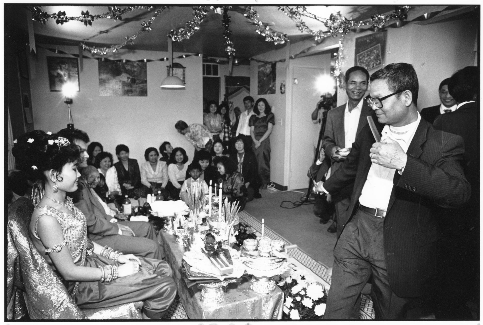 Image of Haircut ritual at Cambodian wedding, Seattle, June 30, 1989