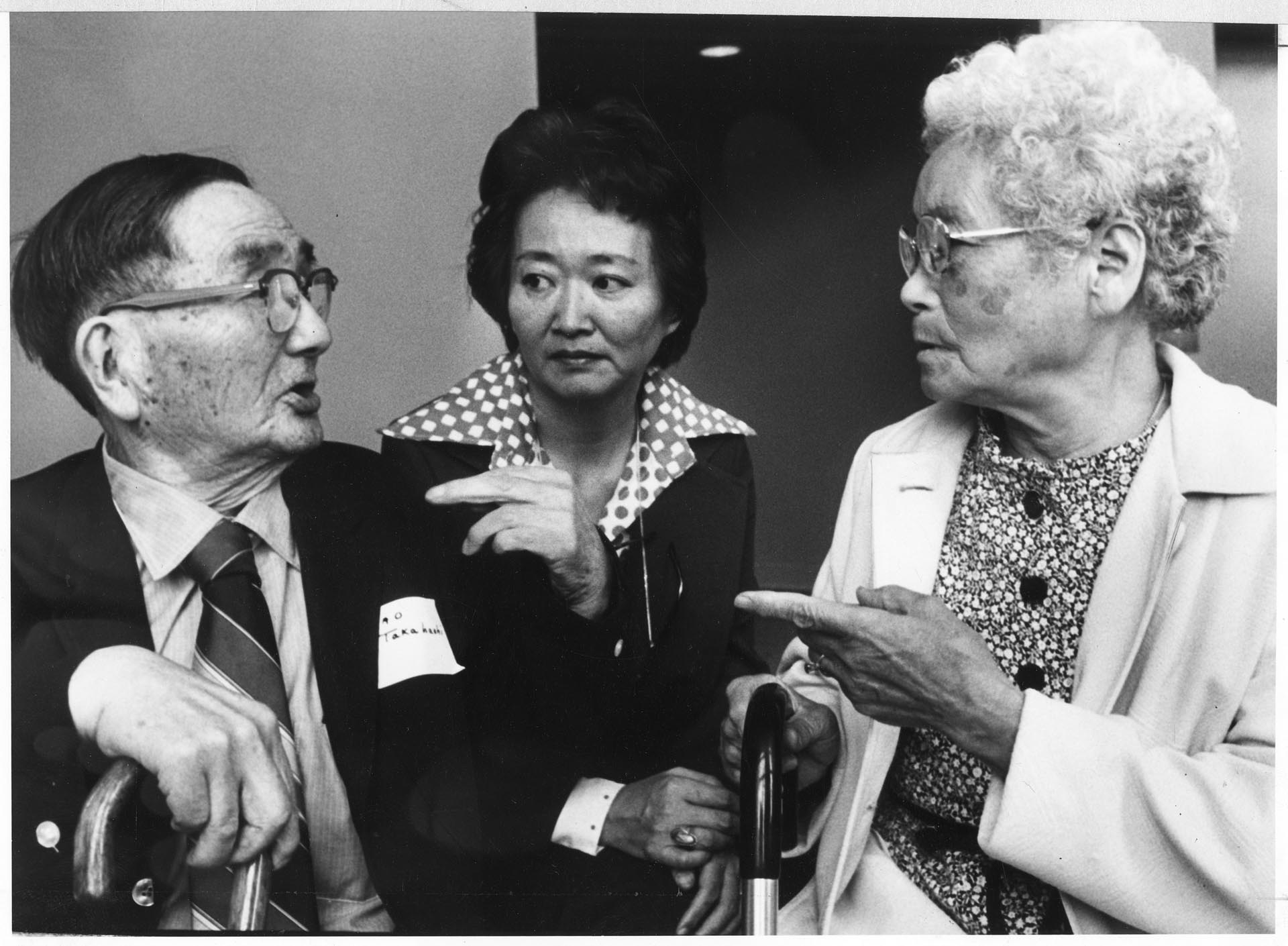 Image of Incarceration camp survivors at reparations hearing, Seattle, September 11, 1981