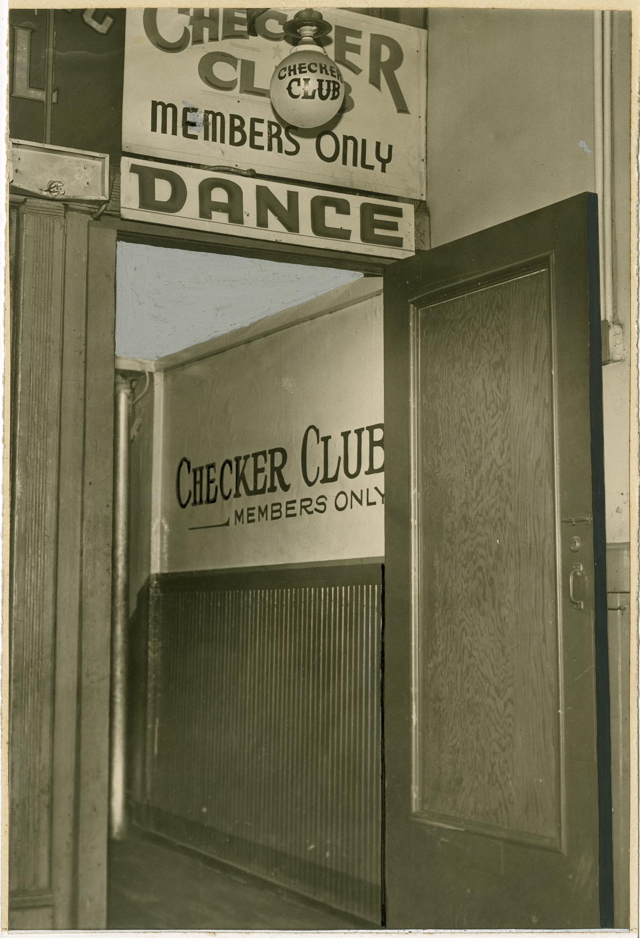 Image of Entrance to the Checker Club, 1115 1/2 1st Ave., Seattle, May 3, 1945