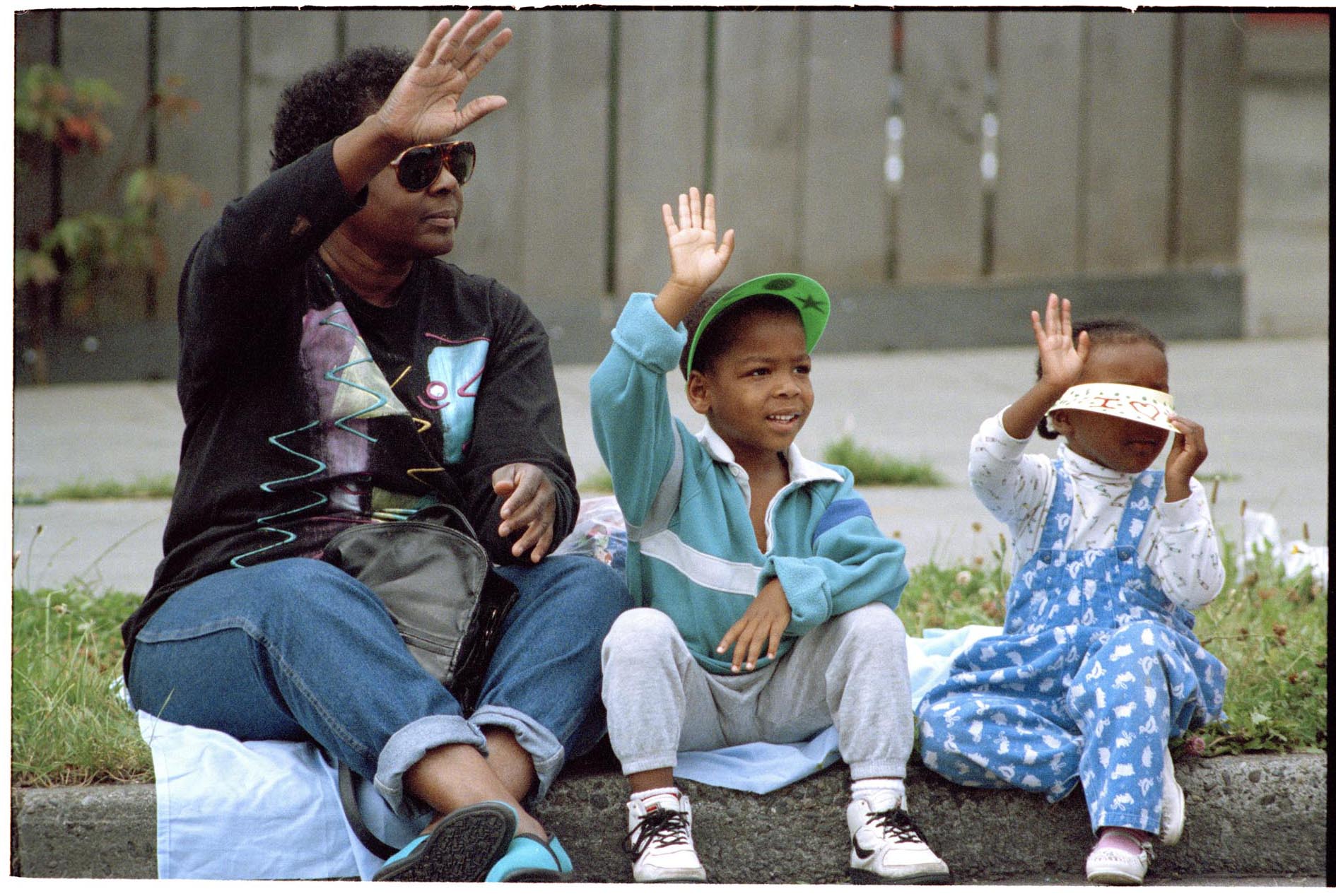 Image of Spectators at Mardi Gras parade, July 25, 1993