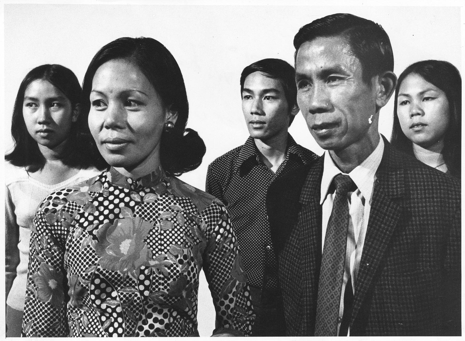 Image of Vu Duc Vinh family at Camp Murray, Washington, June 17, 1975
