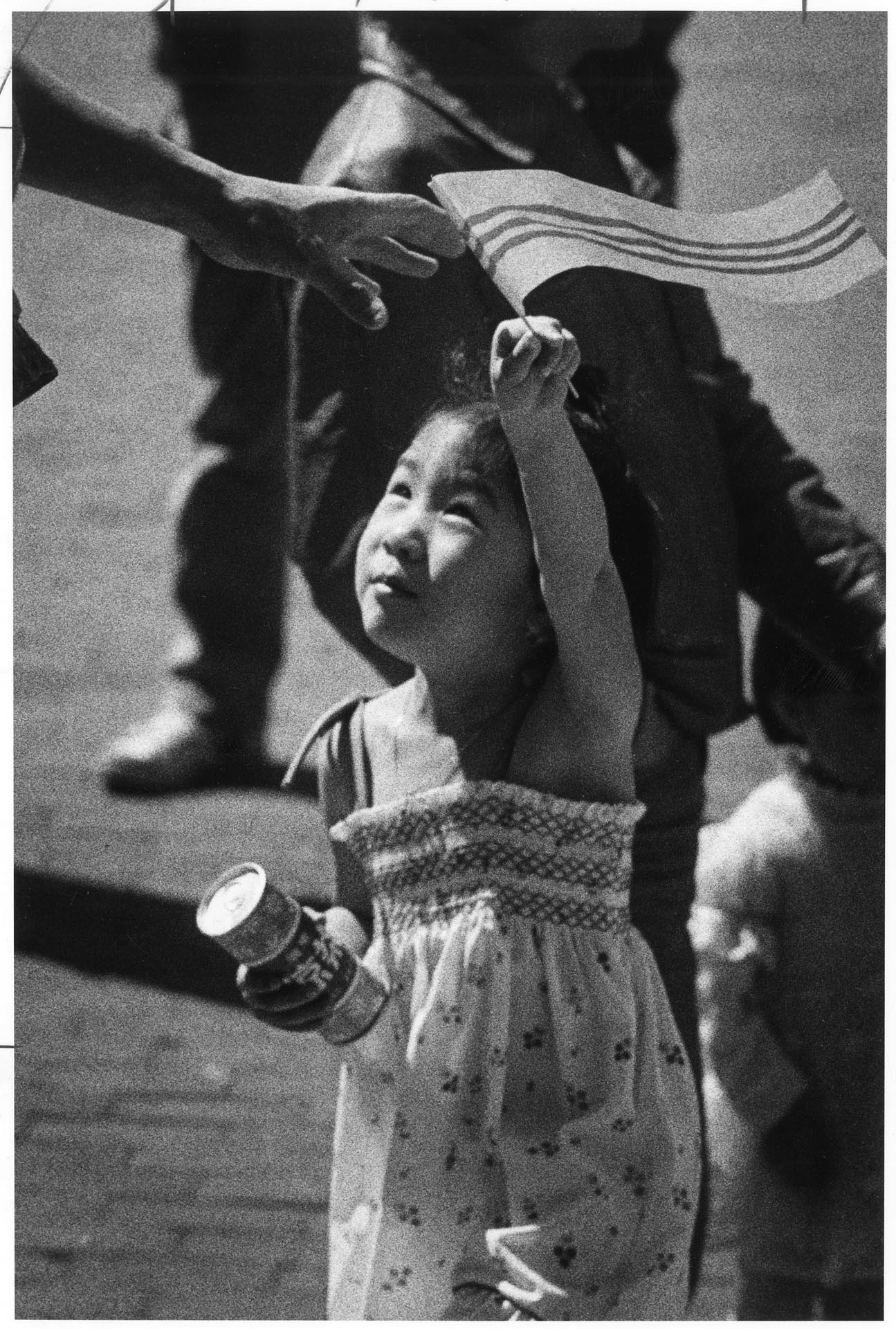 Image of Bao Chao with South Vietnamese flag at Hing Hay Park, Seattle, May 1, 1982
