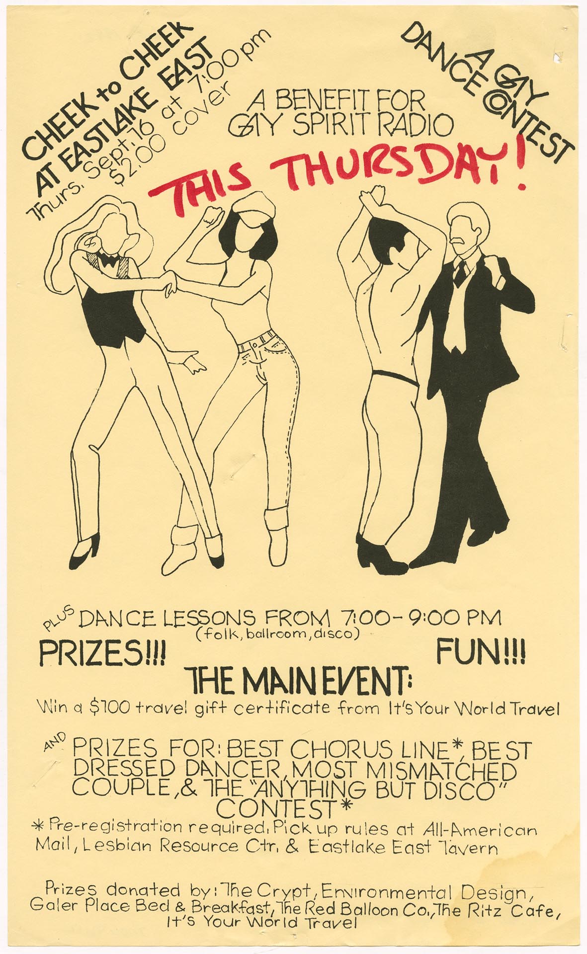 Image of Cheek to Cheek at Eastlake East poster, September 16, 1982