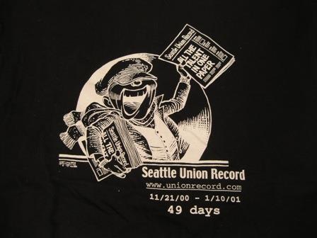 Image of T-shirt from the Seattle newspaper strike, 2001