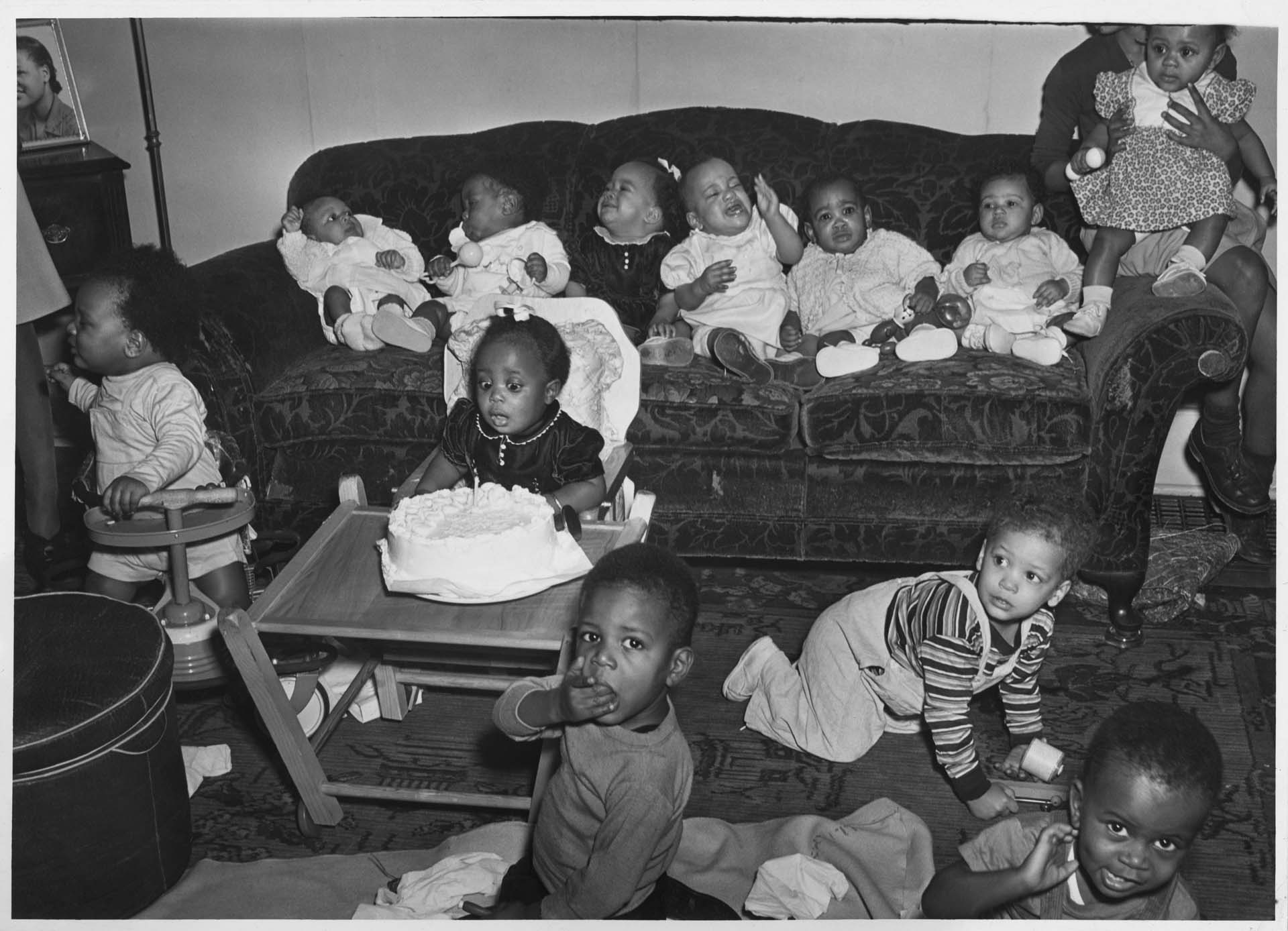 Image of Patsy Davis's first birthday party, 1947