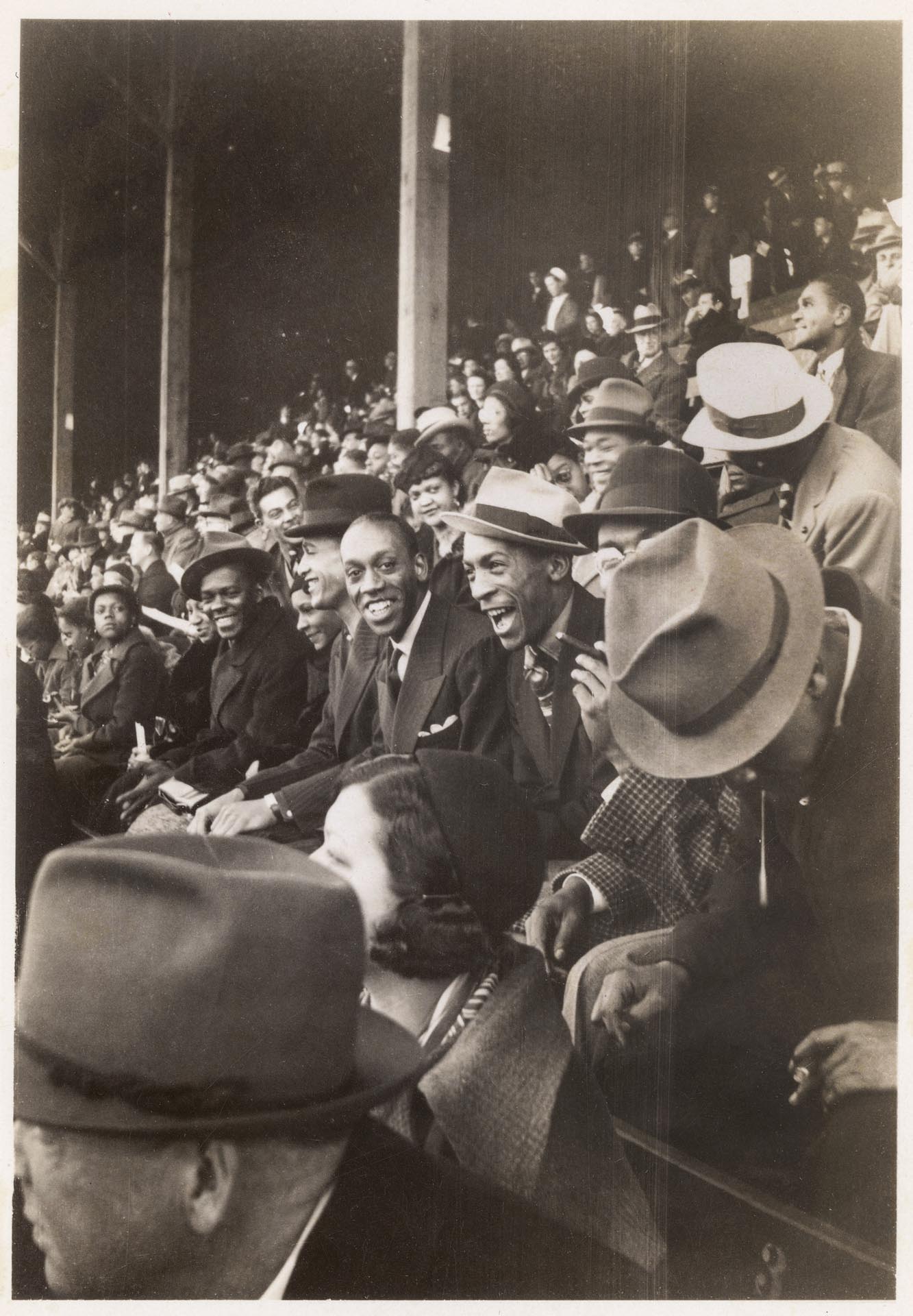 Image of Fans at Ubangi Blackhawks football game, Seattle, circa 1937