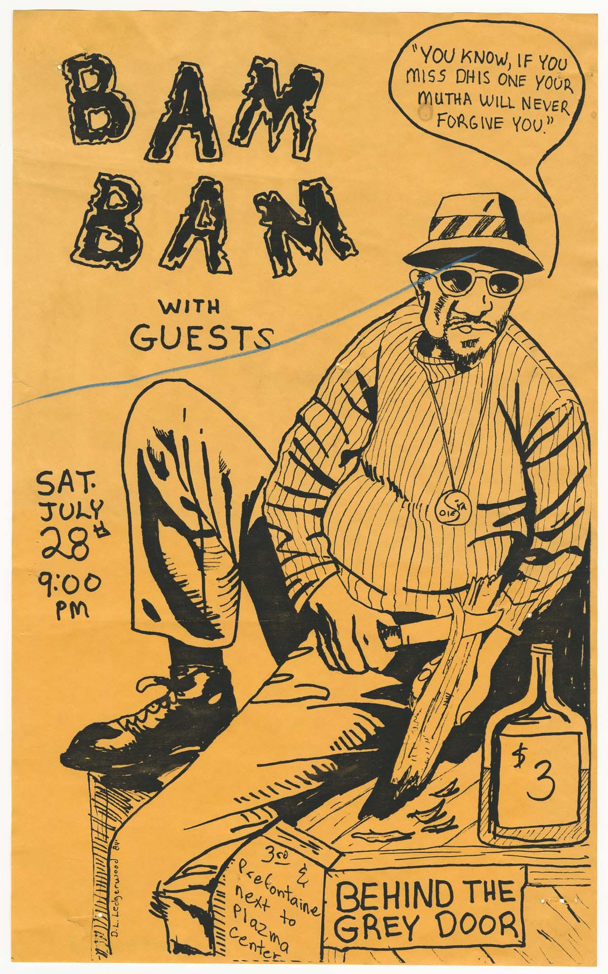 Image of Bam Bam concert poster, July 28, 1984