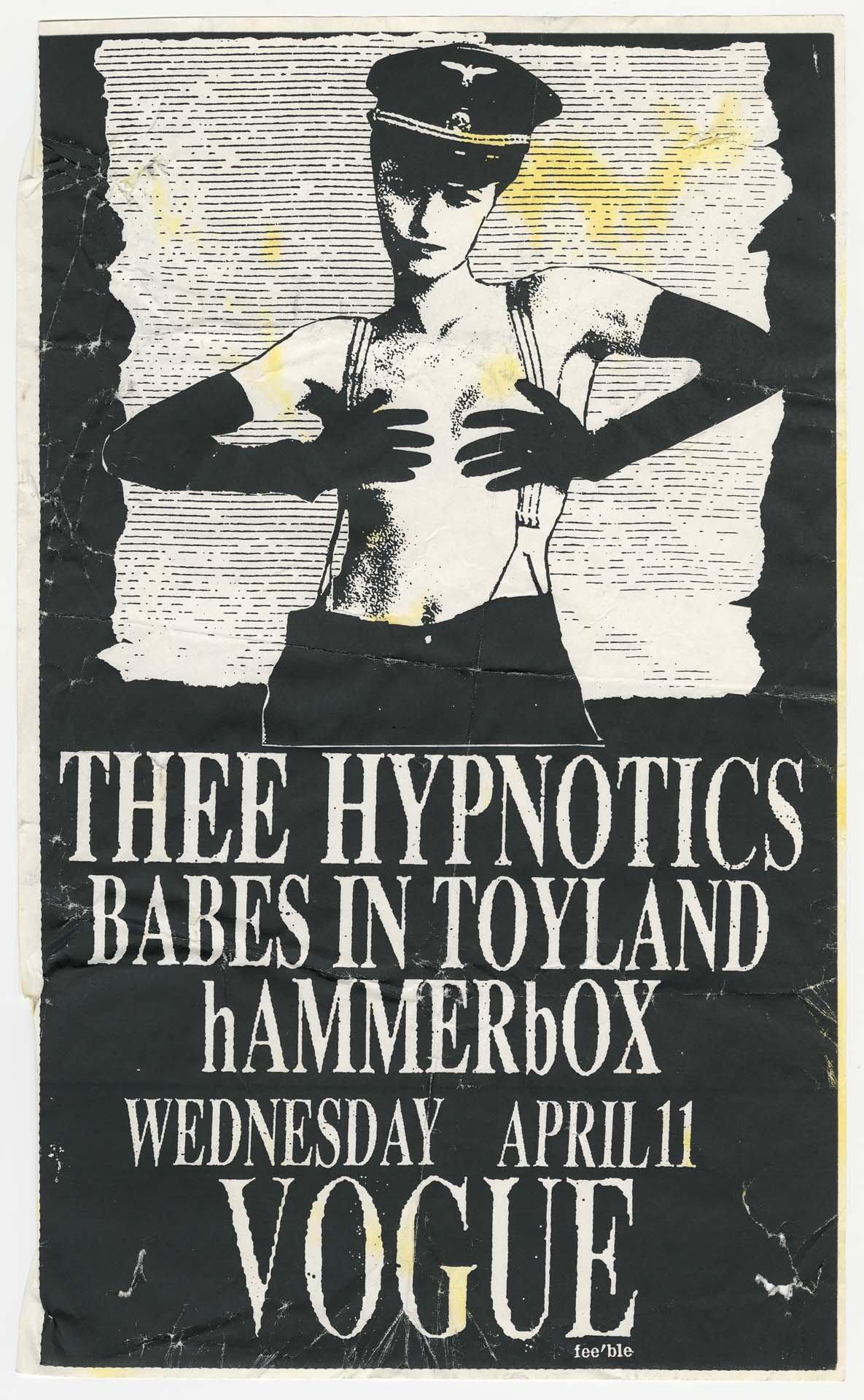 Image of Thee Hypnotics, Babes in Toyland, and Hammerbox concert poster, April 11, 1990