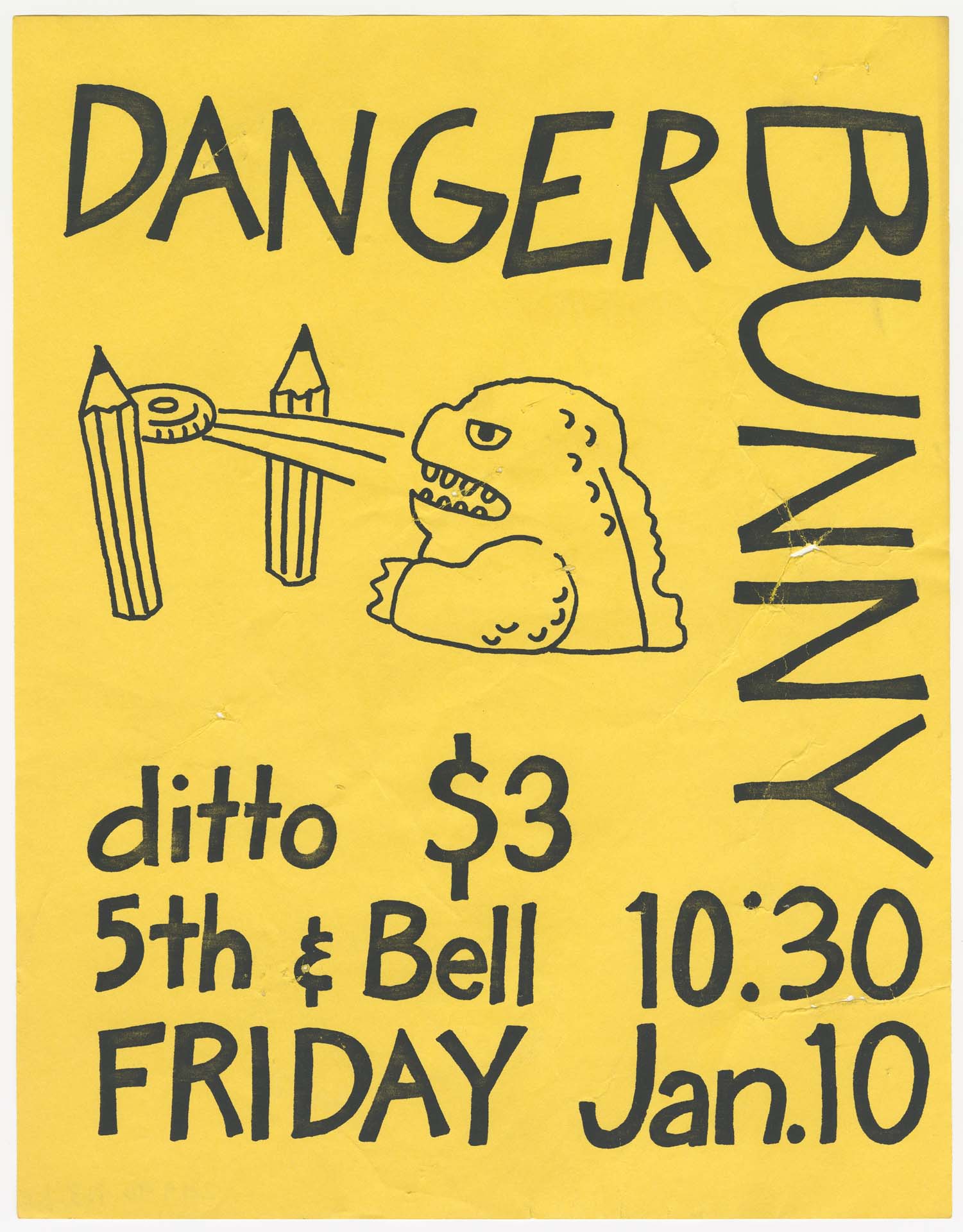 Image of Danger Bunny concert poster, 1986