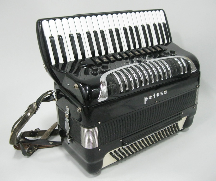 Image of 1961 Petosa accordion purchased in 1974 by Stan Boreson, a local celebrity and beloved performer
