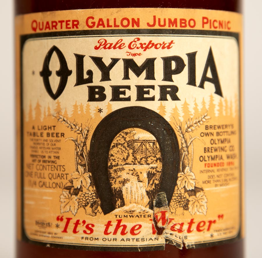 Image of Olympia beer bottle, ca. 1940s