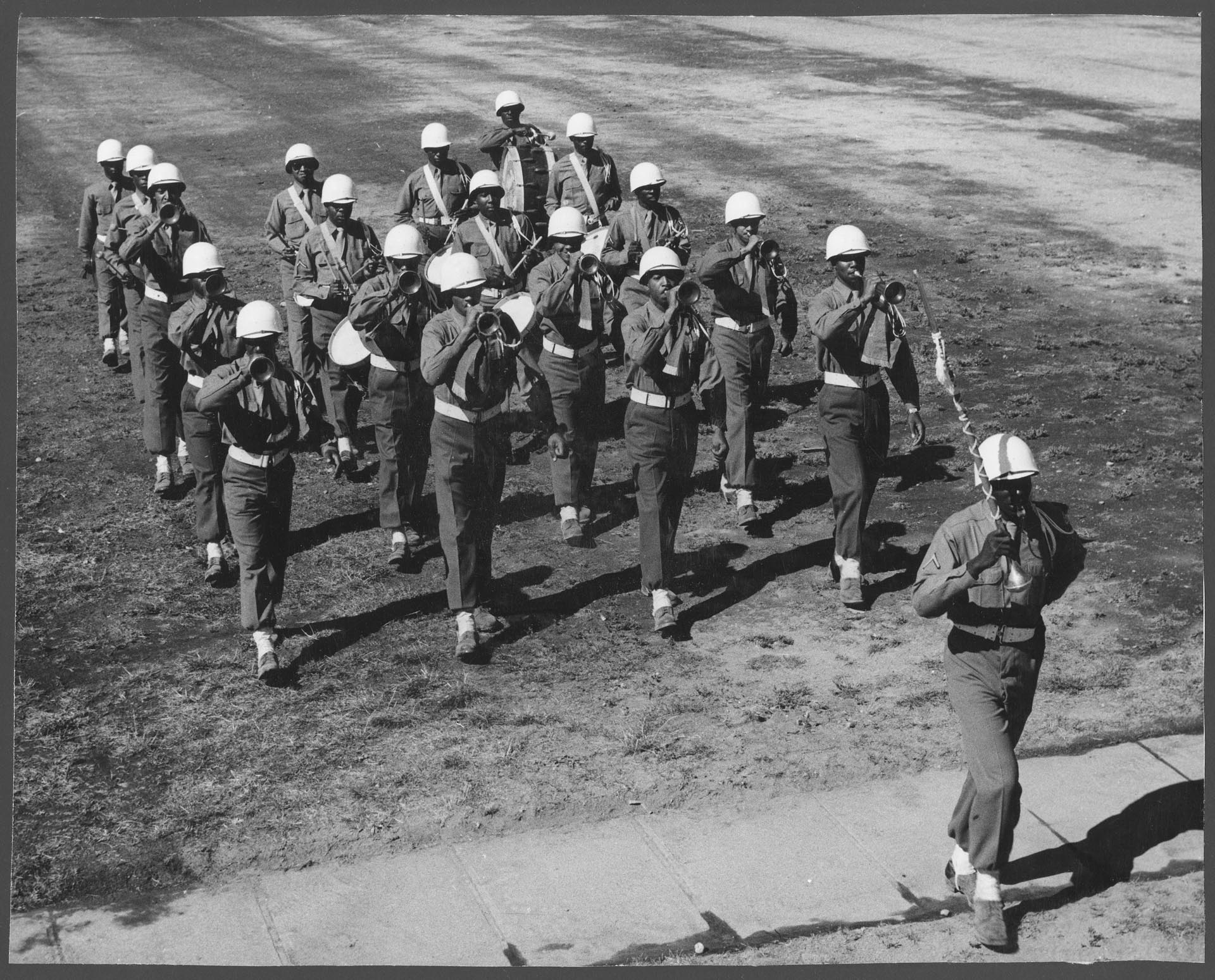 Image of Signal Corp marching band at Fort Lawton, August 6, 1946