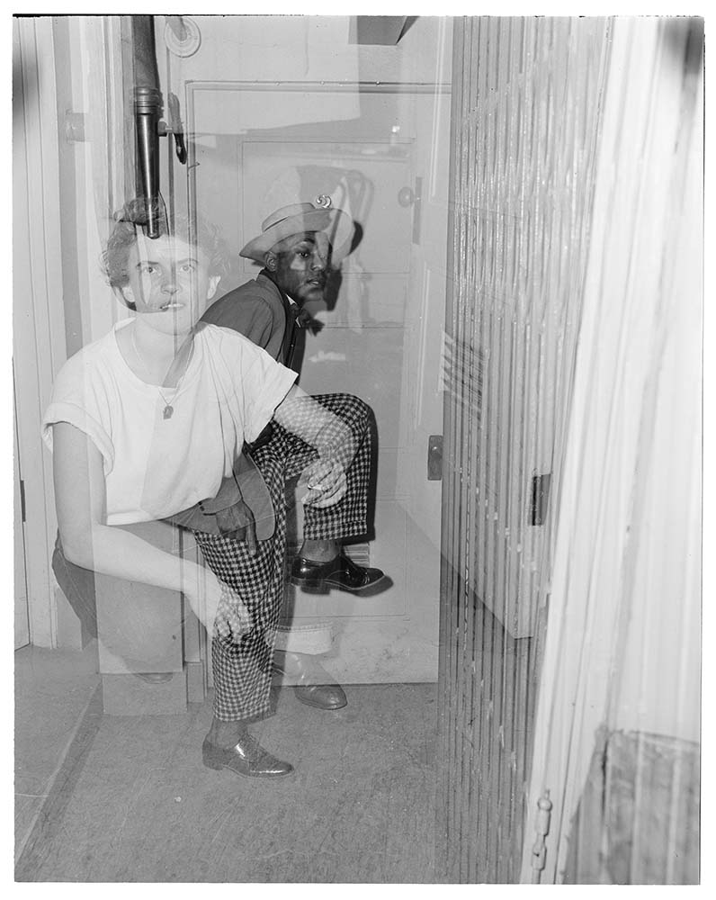 Image of Katherine Dunham dancers in a double exposure, February 1, 1948