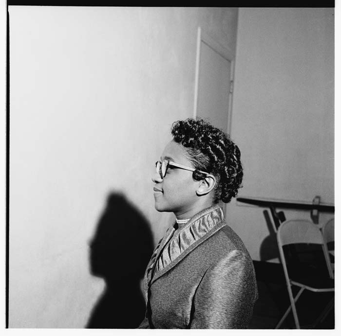 Image of Marie Edwards Beauty School hairstyle model, circa 1955
