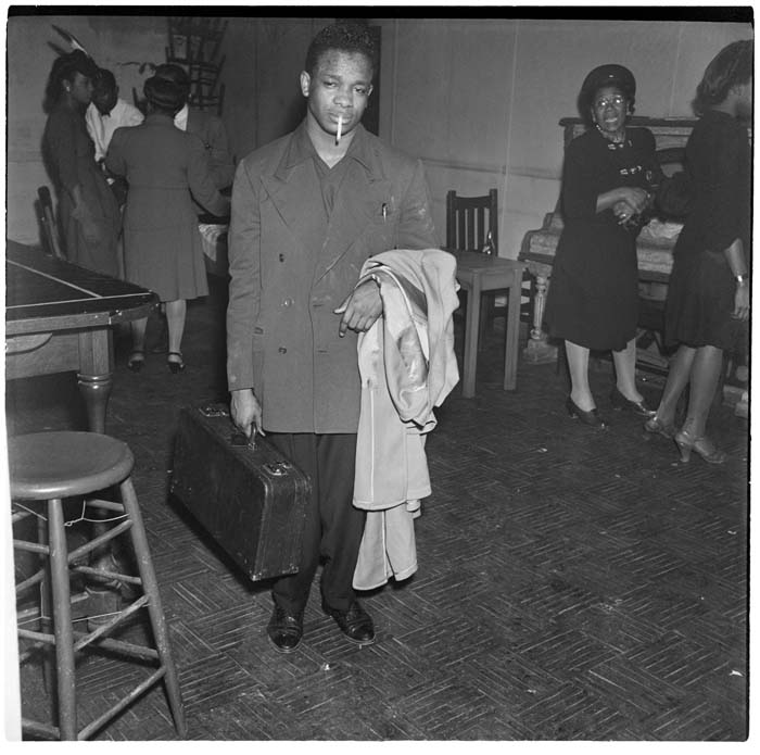 Image of Fred Swanson at the Black and Tan nightclub, February 12, 1945