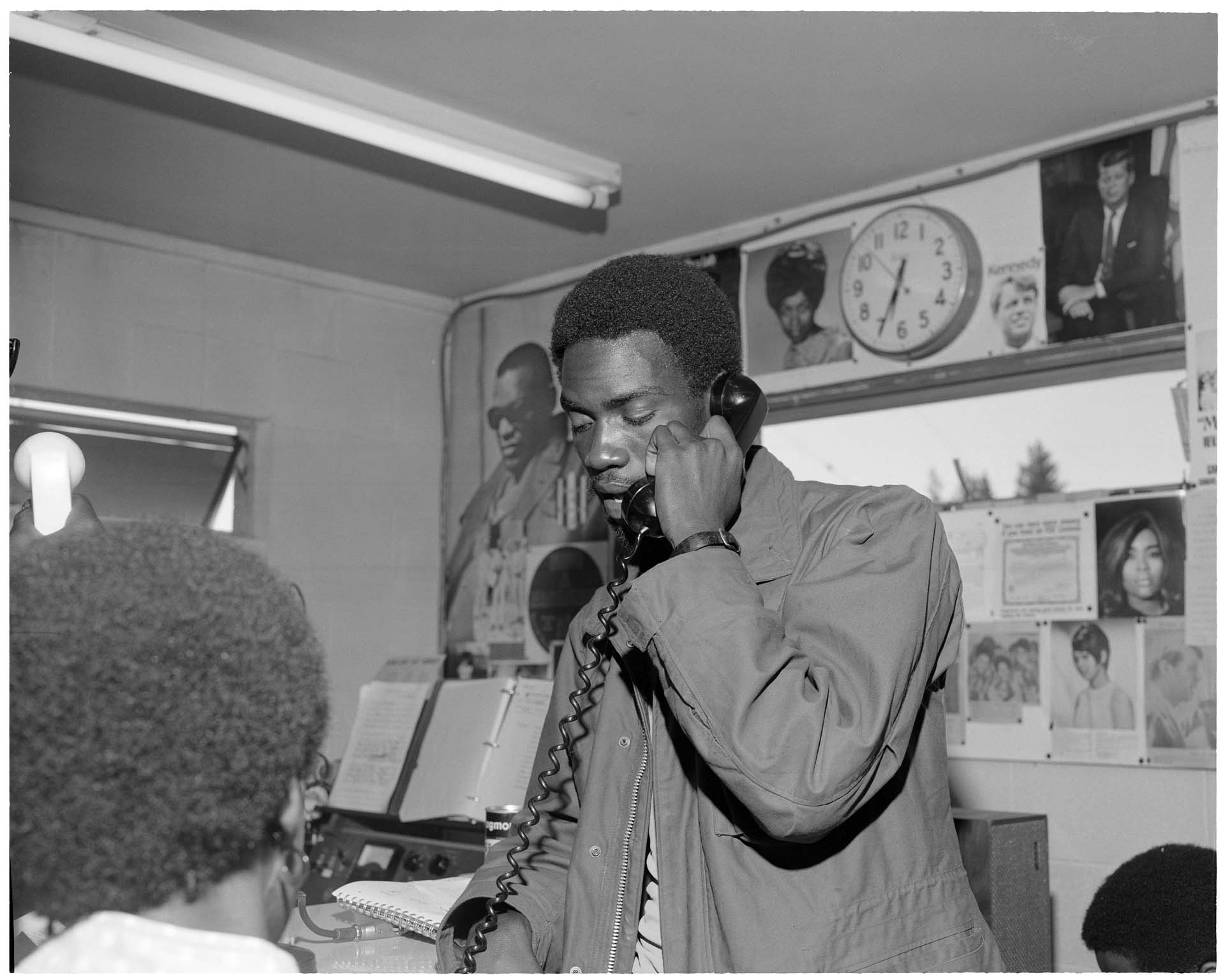 Image of A. Frank Williams and Bob Davis at KYAC radio station, July 24, 1969