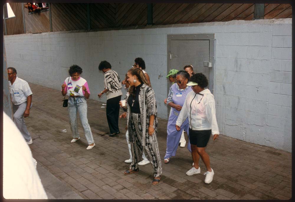Image of People dancing at ROOTS family picnic, Seattle, 1990