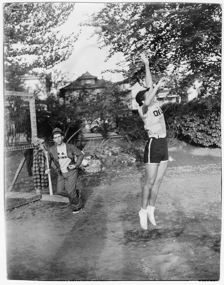 Image of Owls player jumping in the air, Seattle, circa 1938