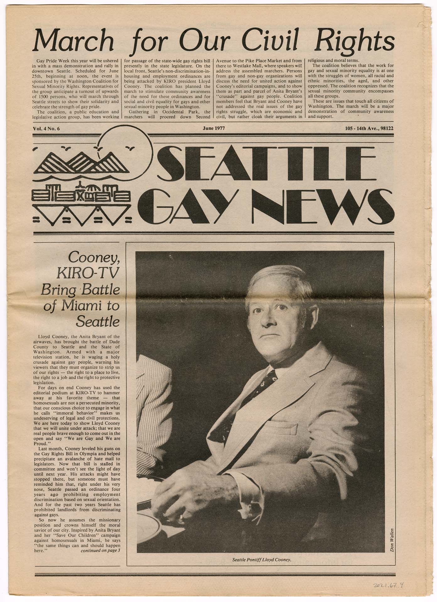 Image of Seattle Gay News, Vol. 4, No. 6, June 1977