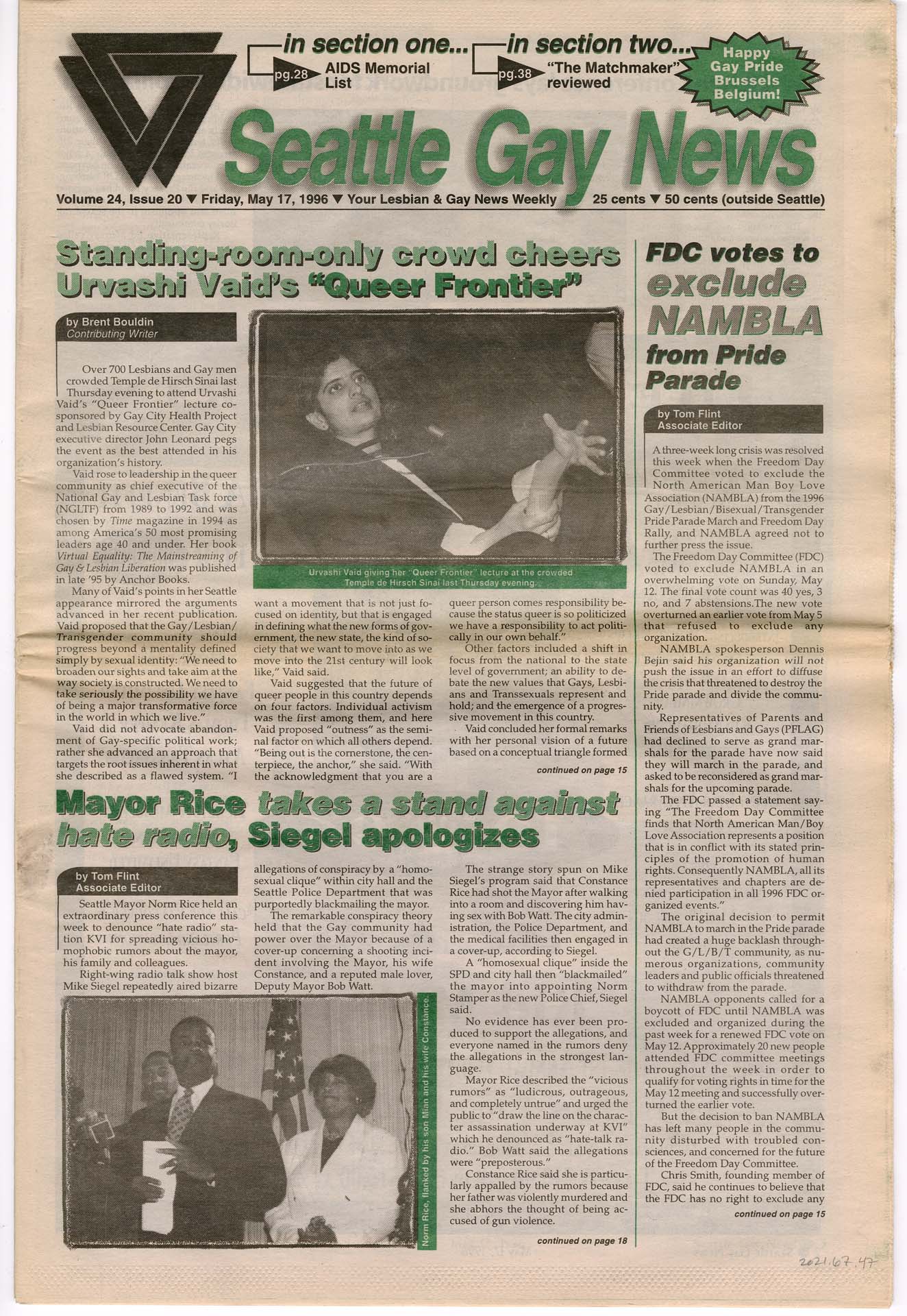 Image of Seattle Gay News, Vol. 24, No. 20, May 17, 1996