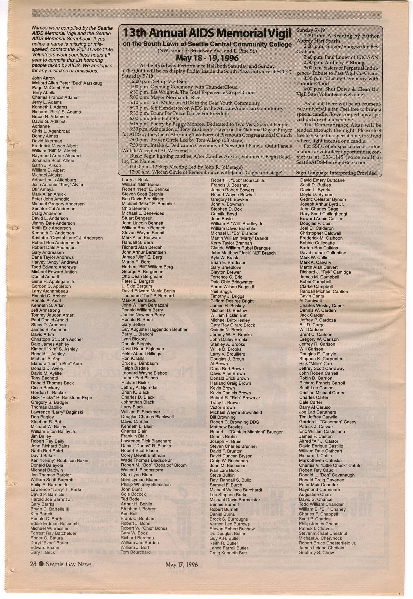 Image of Seattle Gay News, Vol. 24, No. 20, May 17, 1996