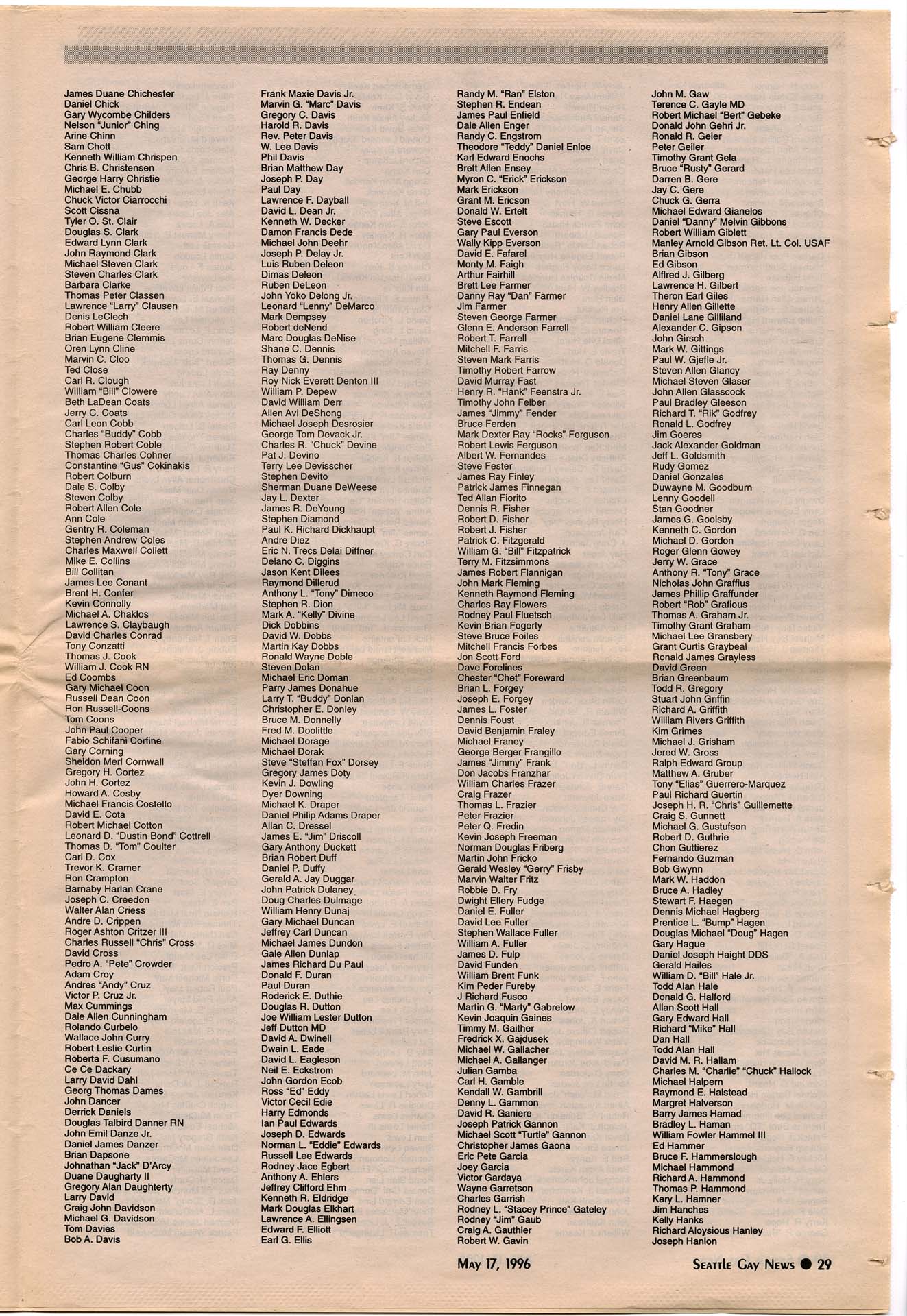 Image of Seattle Gay News, Vol. 24, No. 20, May 17, 1996