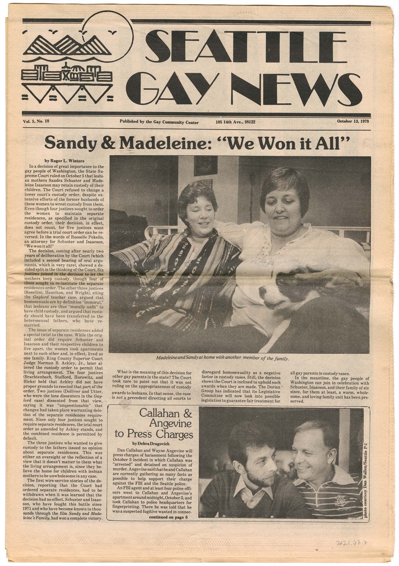 Image of Seattle Gay News, Vol. 5, No. 18, October 13, 1978