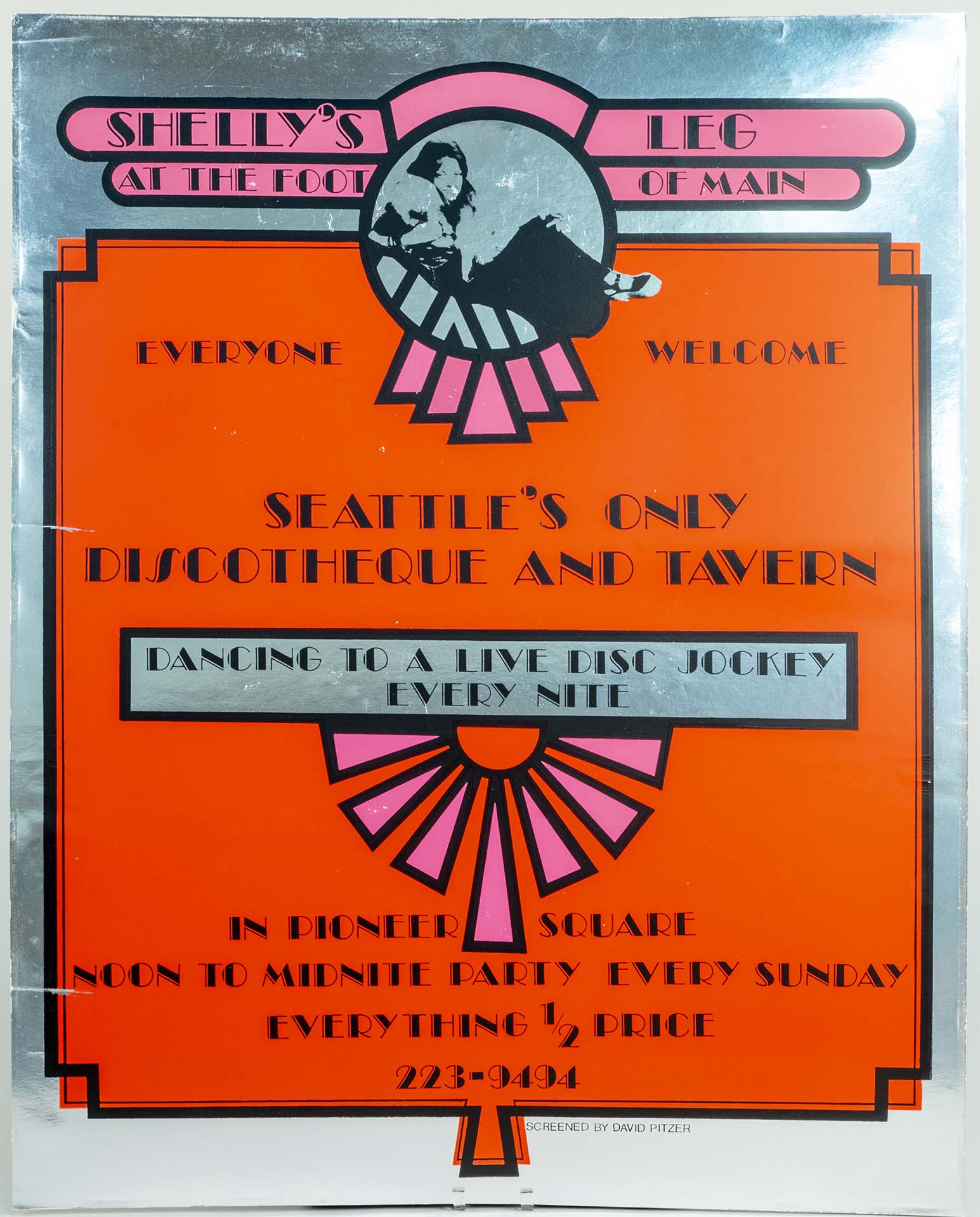 Image of Shelly's Leg bar poster, Seattle, 1974