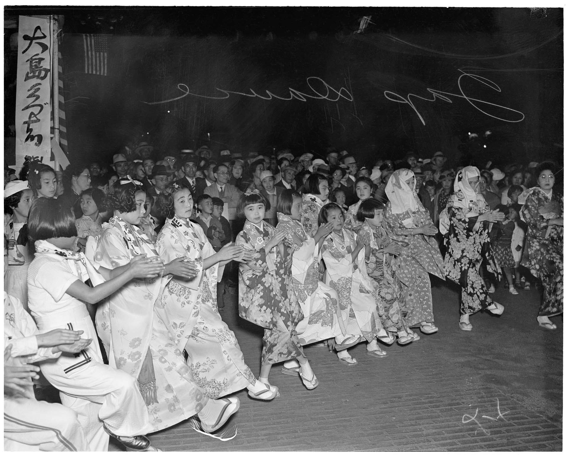 Image of Dancers at Bon Odori festival, Seattle, circa 1935