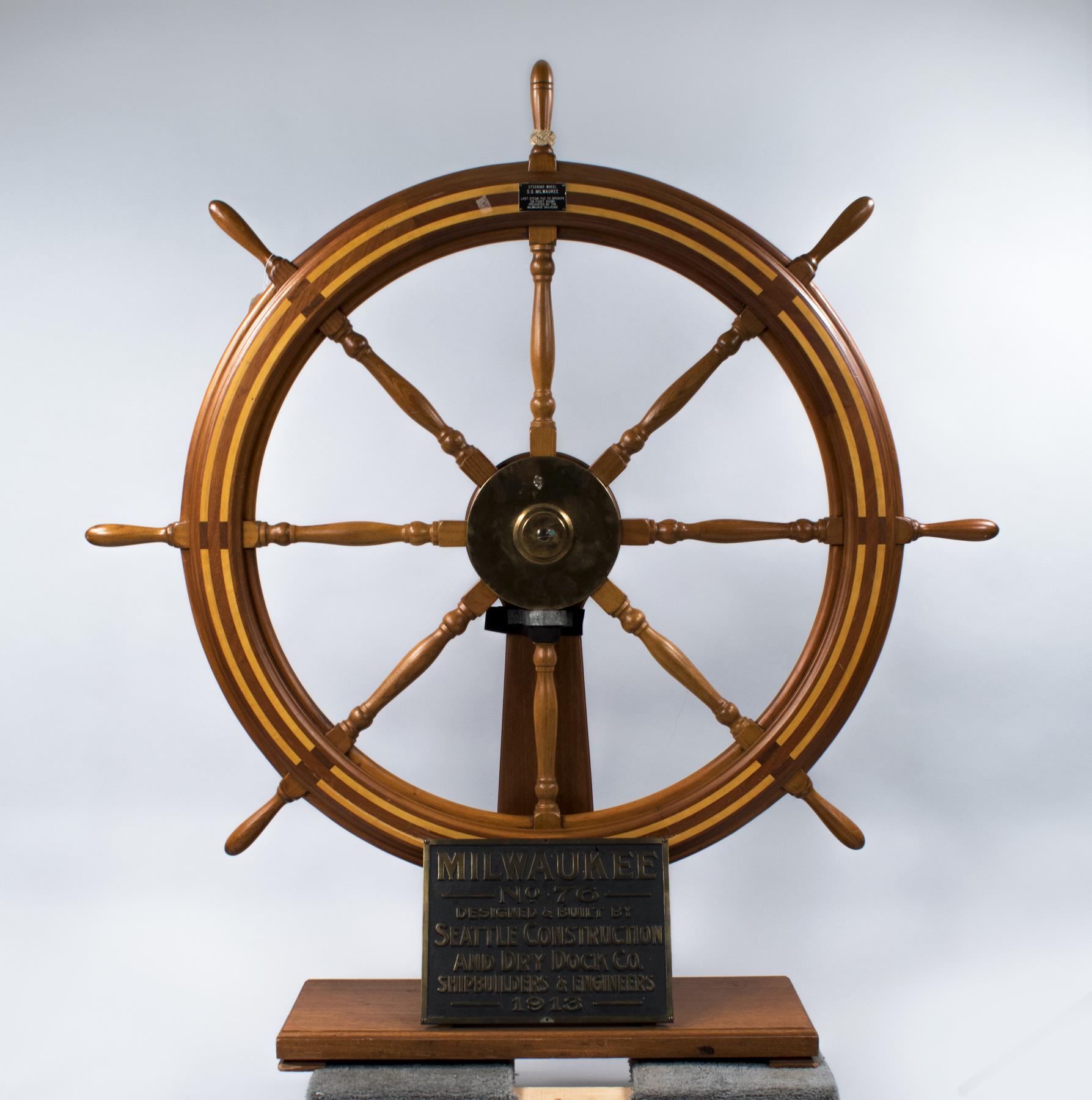 Image of Ship's wheel, SS Milwaukee, 1913