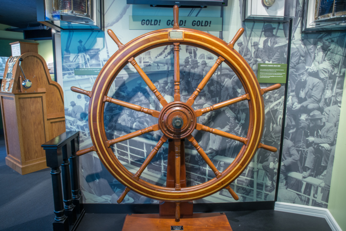 Image of S.S. Portland ship's wheel, 1885
