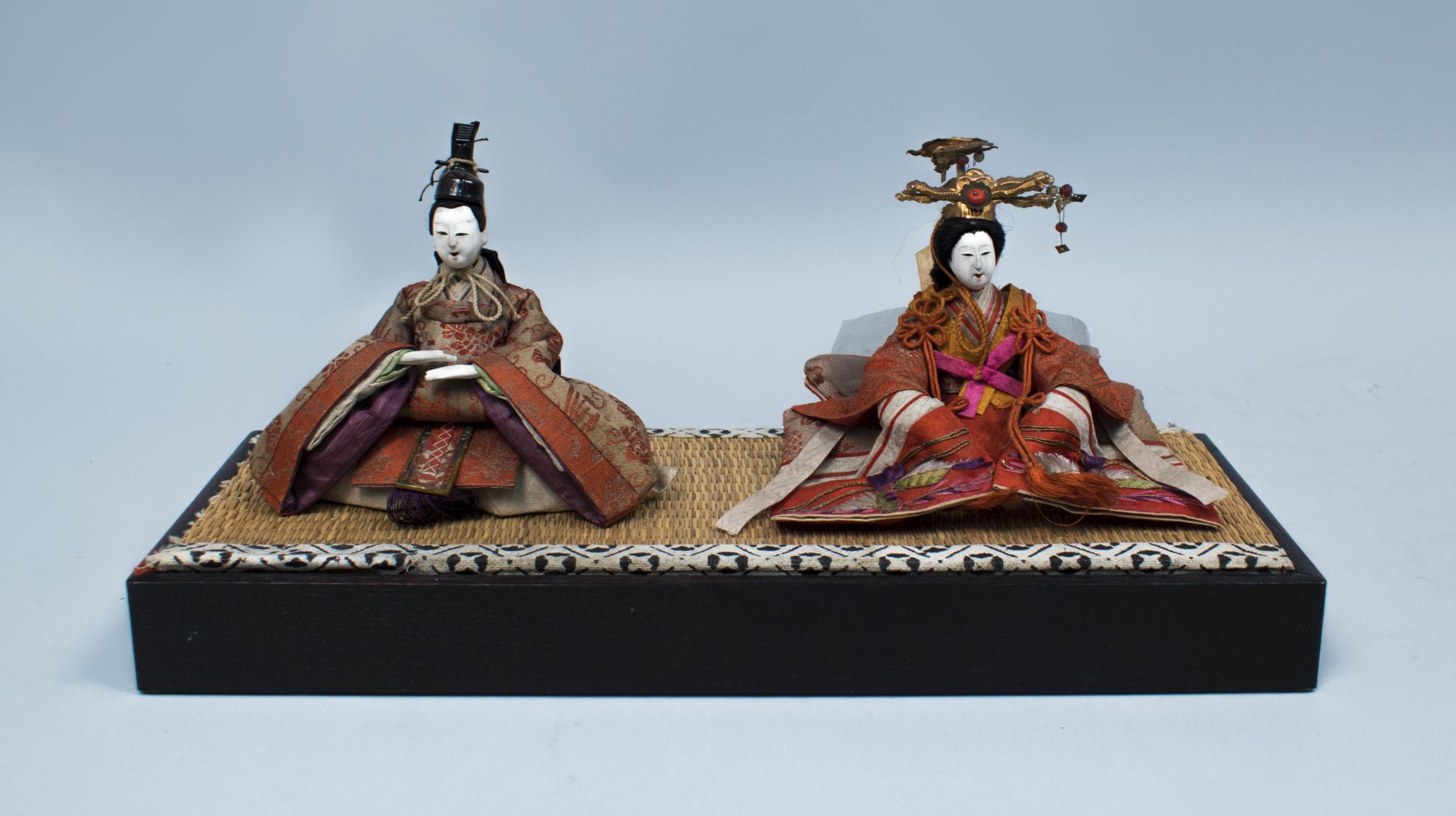 Emperor and Empress dolls from a Girls' Day set, ca. 1930-1940