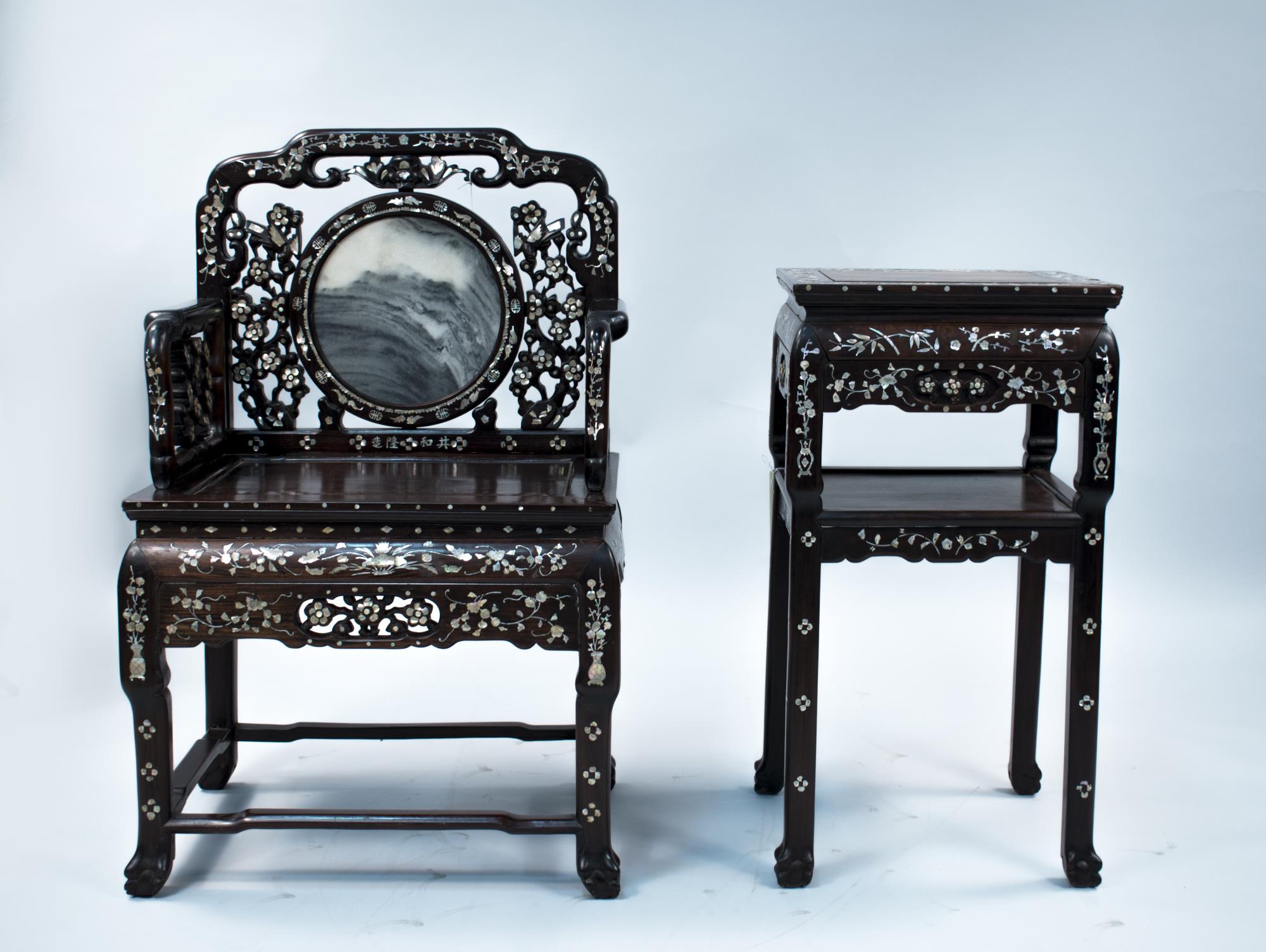 Image of Armchair, part of a set that was imported for the Goon Dip family, ca. 1890-1910