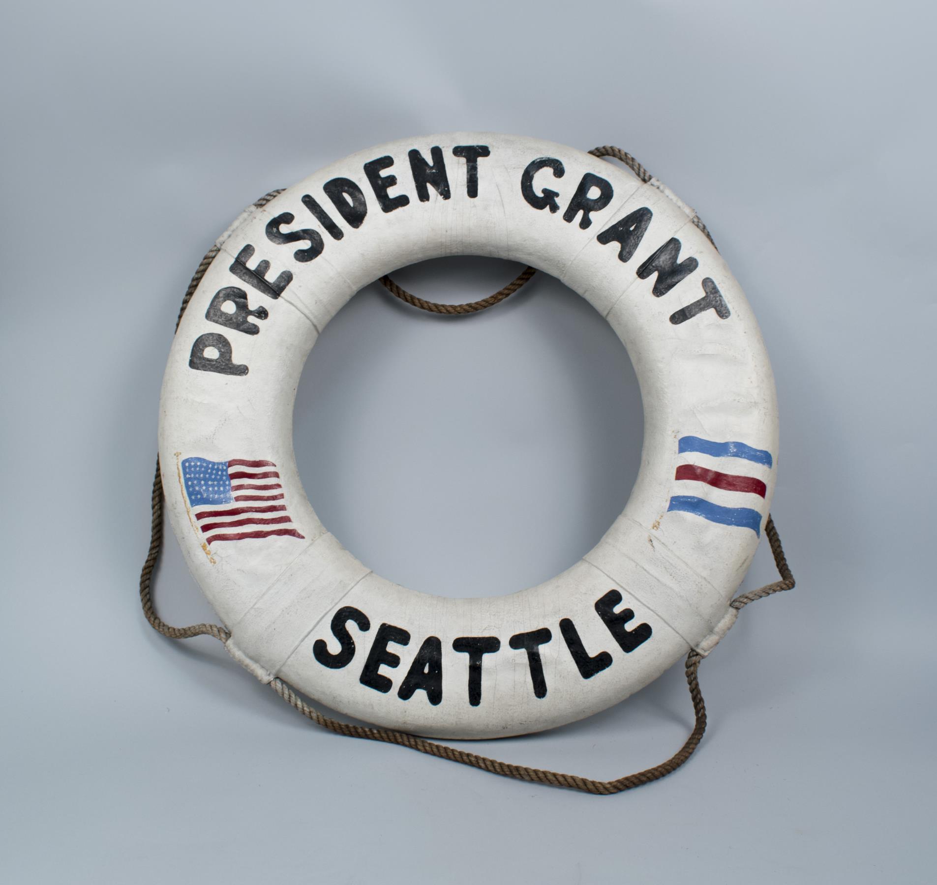 Image of Life preserver ring from the SS President Grant/Seattle, ca. 1948