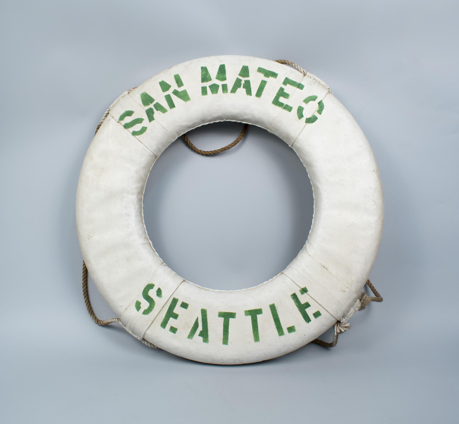 Image of Life preserver ring from ferry San Mateo, ca. 1947-1969