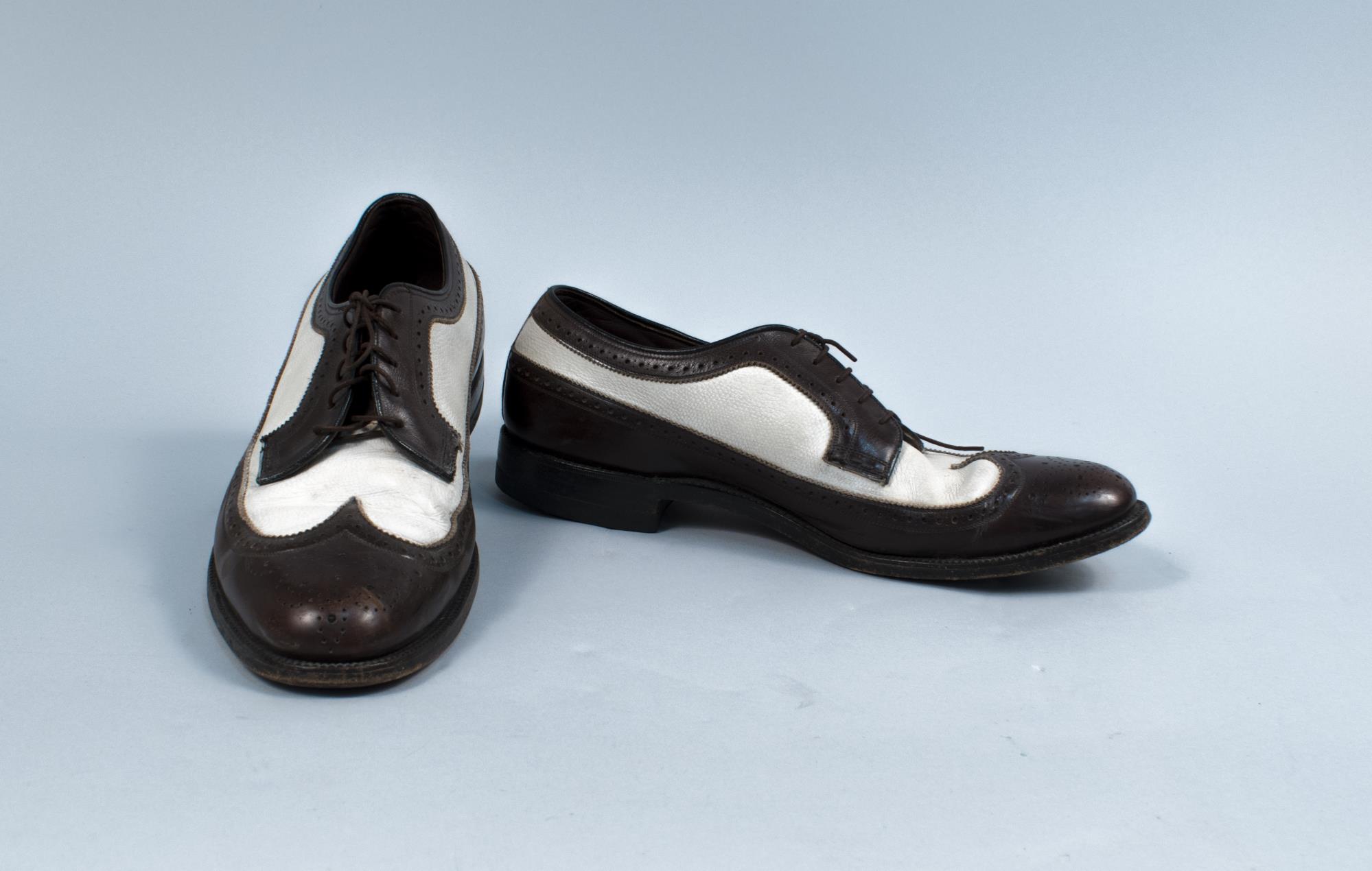 Image of Pair of two-tone wing tip shoes, 1970s