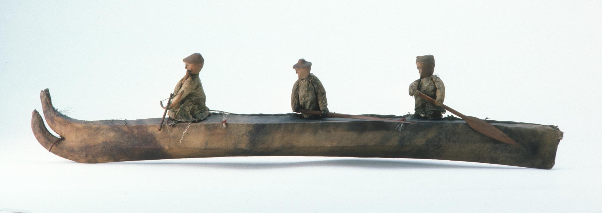 Image of Model kayak made by native Alaskan artist, ca. 1900