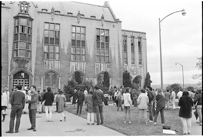 Image of BSU occupation of Administration Building  at UW, May 20, 1968