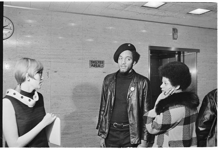Image of Elmer Dixon at King County courthouse, Seattle, October 1968