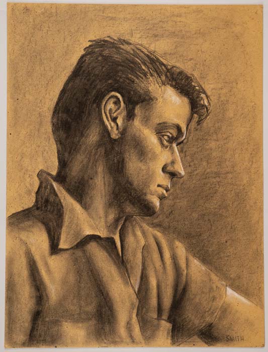 Image of Charcoal drawing on cardboard of Mark Dempsey, 1954