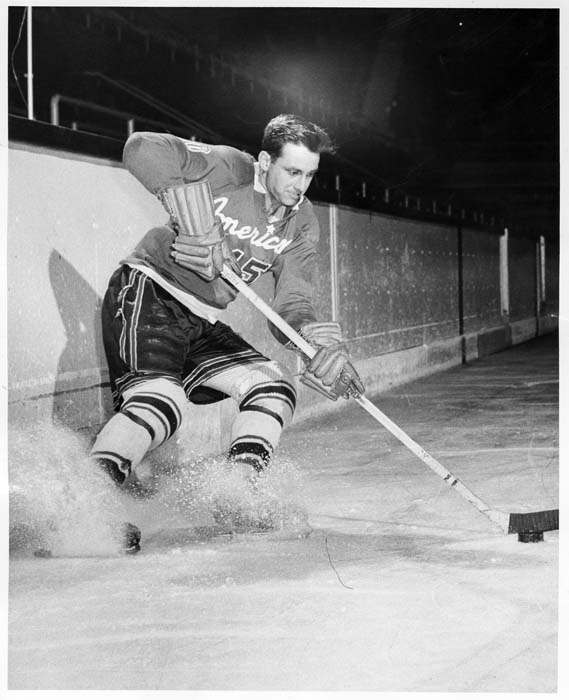 Image of Rudy Filion, Seattle Americans hockey player, October 1956